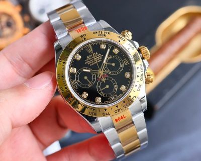 ROLEX Daytona 40MM 18K Imported Steel 904L Steel Black Luxury Wrist Watch